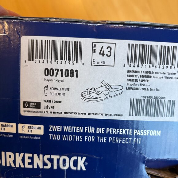 BIRKENSTOCK Mayari Sandals Women's Size 43 EU (US 12 to 12.5) Silver - Picture 11 of 13